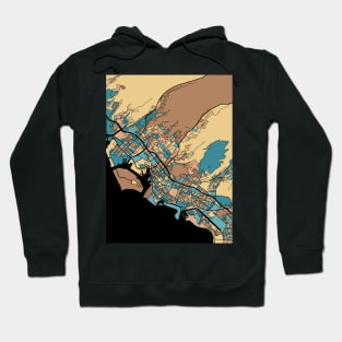 Honolulu Map Pattern in Mid Century Pastel Hoodie